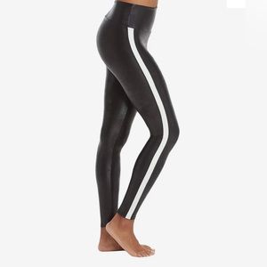 SPANX faux leather striped legging - NWT -size S